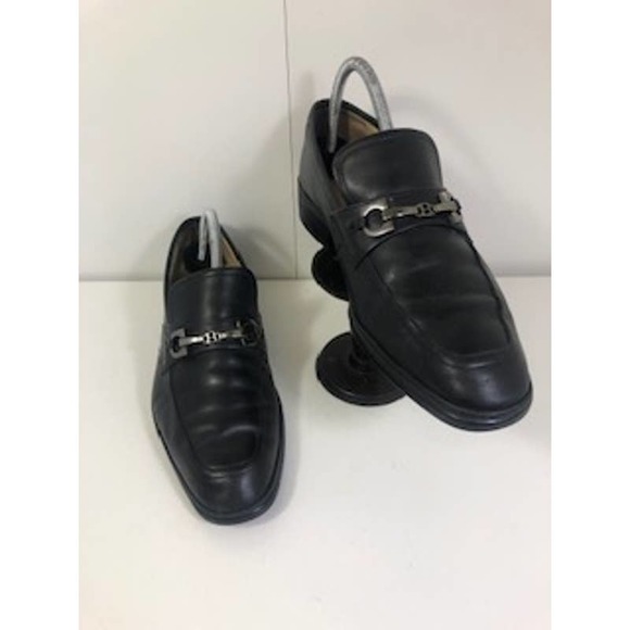 Bally Leather Upper Almond Toe Neptuno Basic Bit Slip On Loafers Black US 7.5D main image 4